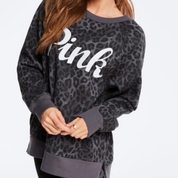 NWT VS Pink Animal Print Sweatshirt - Picture 2 of 5
